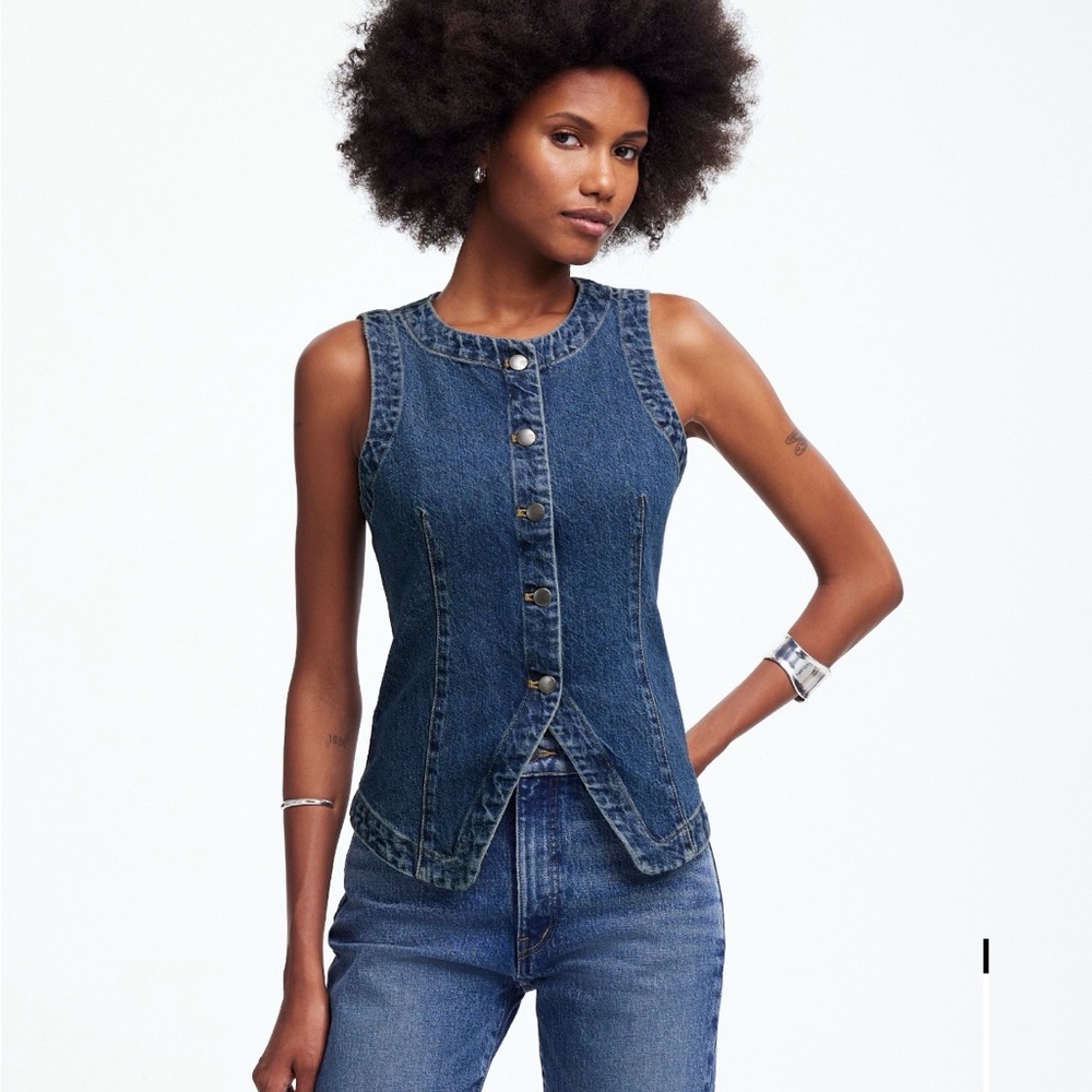 Madewell Denim Crewneck Vest